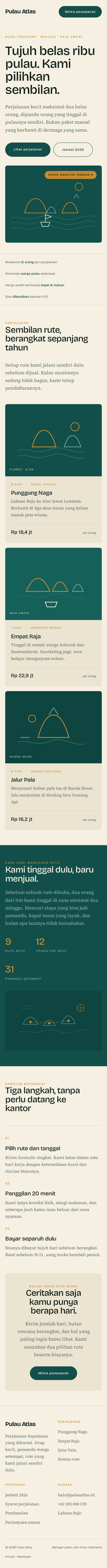 Beranda Pulau Atlas di layar HP