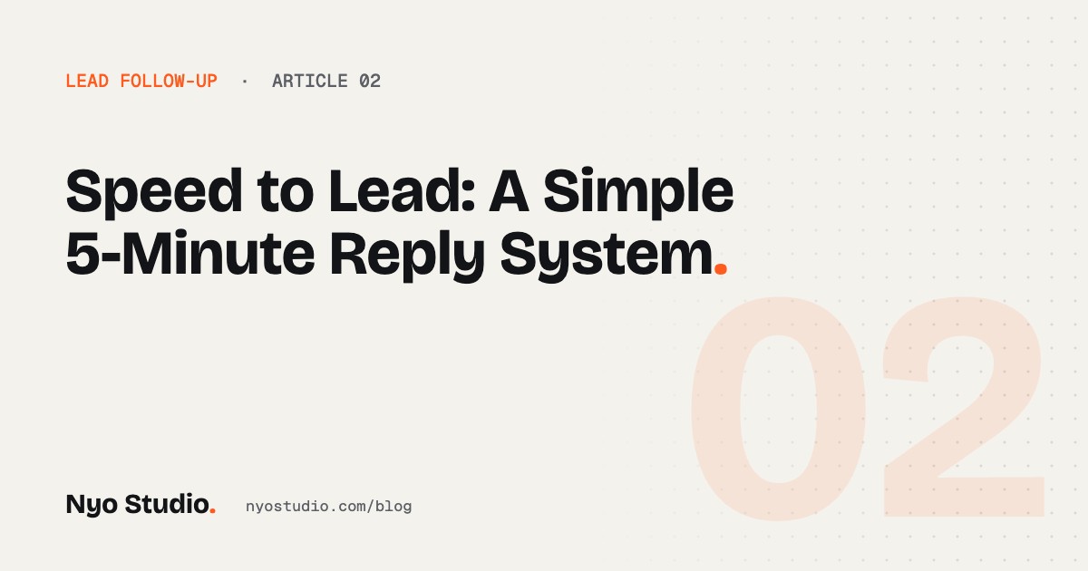 Speed to Lead: A Simple 5-Minute Reply System – Nyo Studio blog